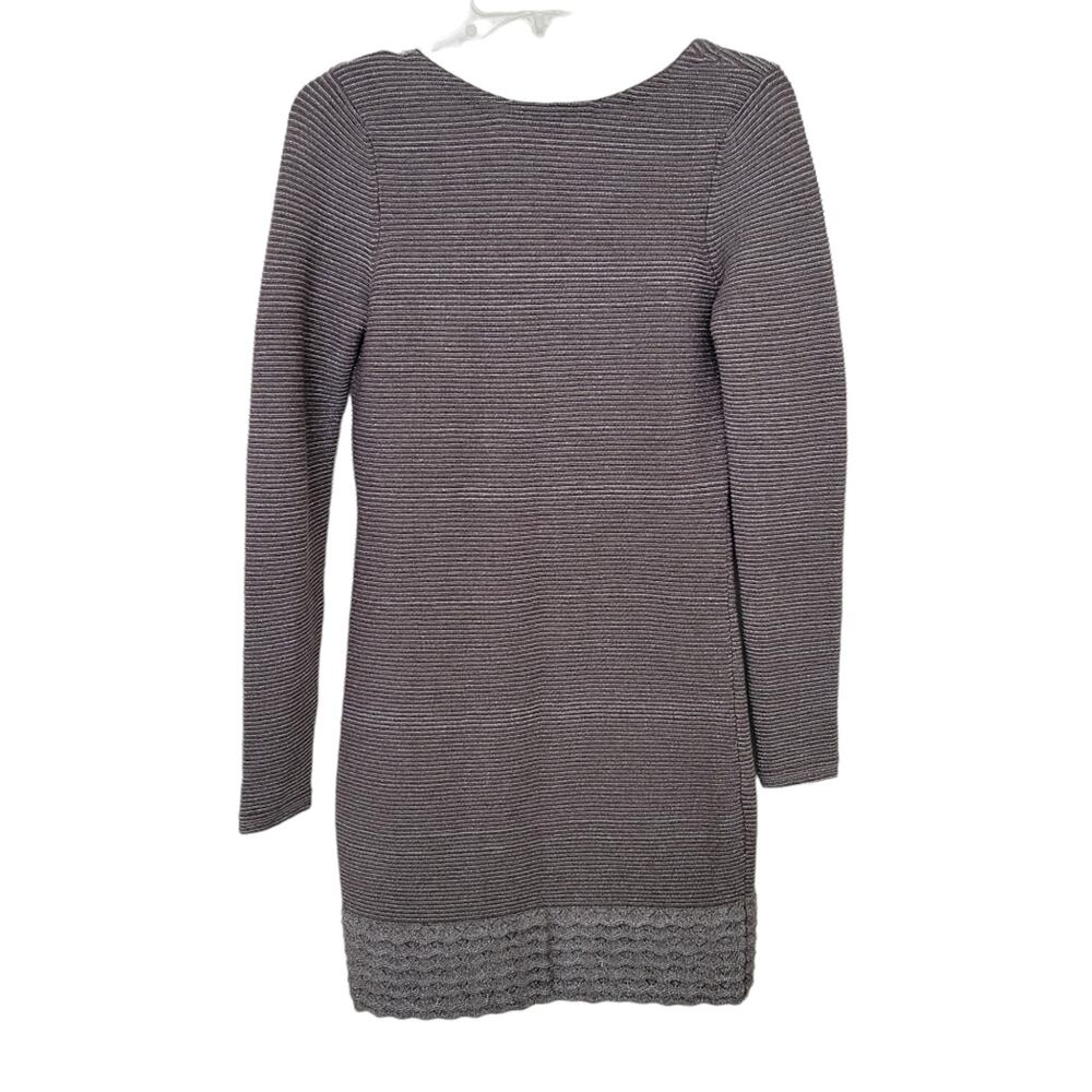 Moda International Dress Size Small S Long Sleeve Low Back Scalloped Hem Modest